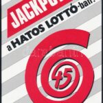 cca 1990 'Jackpot a Hatos Lottó-ban!' kisplakát, villamosplakát, 23,5x16,5 cm