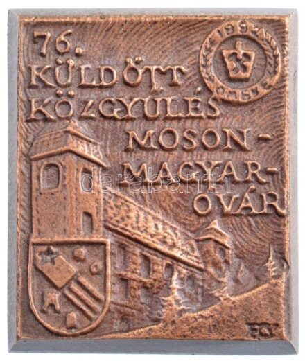 Bognár György (1944-) 1991. '76. Küldött Közgyűlés Mosonmagyaróvár OMBKE' egyoldalas Br plakett (48x40mm) T:1-