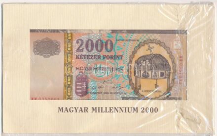 2000. 2000Ft 'Millenium' eredeti díszcsomagolásban 'MM 0308405' T:II a csomagolás és benne a bankjegy is meggyűrődött Adamo F56A