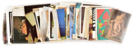 Kb. 100 db MODERN motívum képeslap: művész / Cca. 100 modern motive postcards: art