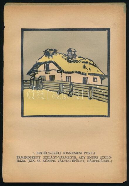 cca 1920-1930 Kós Károly (1883-1977) Erdélyi témájú linómetszetei, 1-60. sz., teljes sorozat, 1-16-ig egyoldalasak, 17-60-ig kétoldalasak, cca 9x9 cm és 11x11 cm közötti méretekben