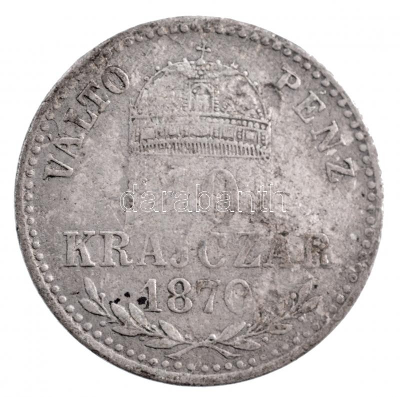 1870KB 10kr Ag 'Váltó Pénz' T:3 Adamo M10.1