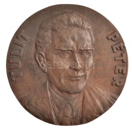Tóth Gyula (1893-1970)(?) DN 'Tulit Péter / Tulit Péter Nemzetközi kisdobos és úttörő tornász emlékverseny, Kiskunhalas' kétoldalas Br emlékplakett (117mm) T:2 patina