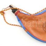 Bőr kulacs, spanyol bikaviadal jelenettel, cca. 1,5L, 35x21cm, kopott. - Image 2