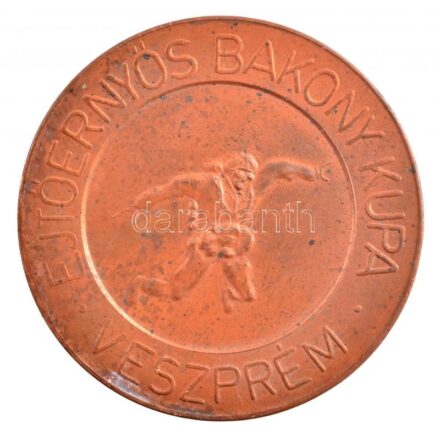DN 'Ejtőernyős Bakony Kupa - Veszprém' egyoldalas Br emlékérem (60mm) T:2 patina, ph