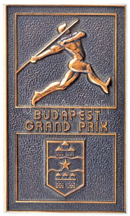 ~1970-1980. 'Budapest Grand Prix' egyoldalas Br sport plakett (76x45mm) T:1- kis patina