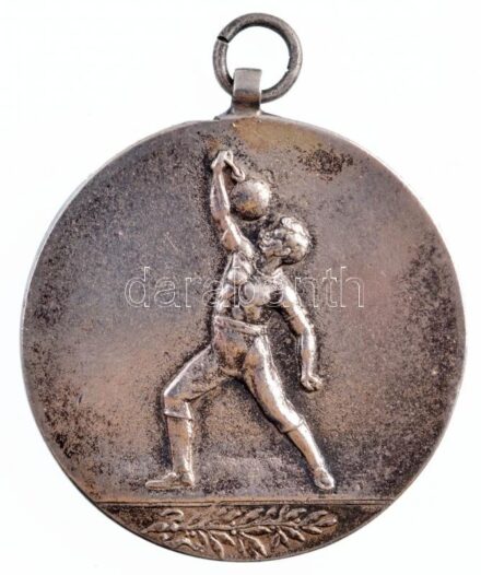 1872. 'Az Óbudai Tornaegylet verseny díja - Erő épség egyetértés' kétoldalas ezüstözött fém díjérem füllel (40mm) T:1- patina