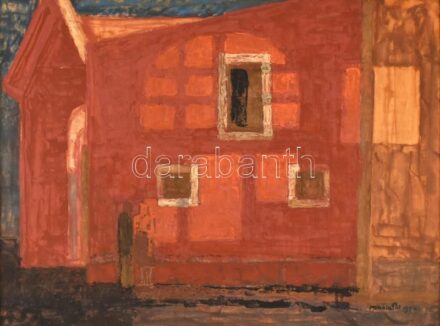 Miháltz Pál (1899-1988): Fények és árnyékok, 1974. Tojás-olajtempera, farost. Jelezve jobbra lent. Hátoldalán autográf felirattal. Kiállítva: 1976, Műcsarnok Budapest, egyéni kiállítás, katalógusszám: 43. 1979, Bukarest.
