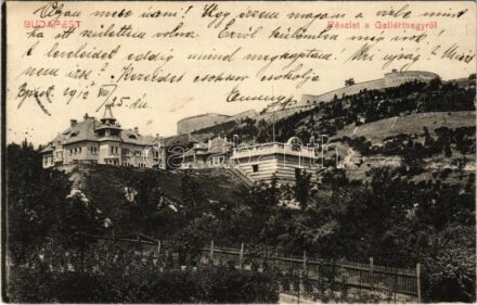 1912 Budapest XI. Gellérthegy, Vízművek felett Gyopár utcai két villa, citadella