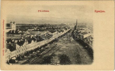 Eperjes, Presov; Fő utca. Fénynyomat Divald műintézetéből / main street (EK)