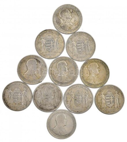 1930. 5P Ag 'Horthy jobbra' (11x) T:2- patina, ph, karc Adamo P8