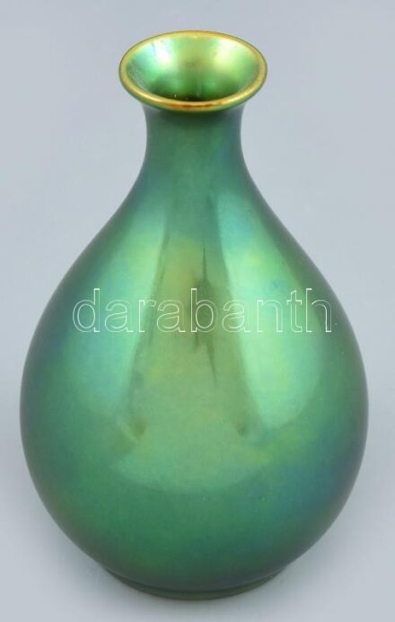 Zsolnay eozin mázas váza, jelzett, hibátlan, m: 12,5cm