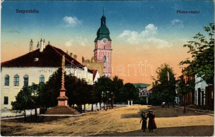 Szepesbéla, Spisská Belá (Szepes, Zips); Fő utca, Hotel Béla szálloda, templom. Gretzmacher Árpád kiadása / main street, hotel, church