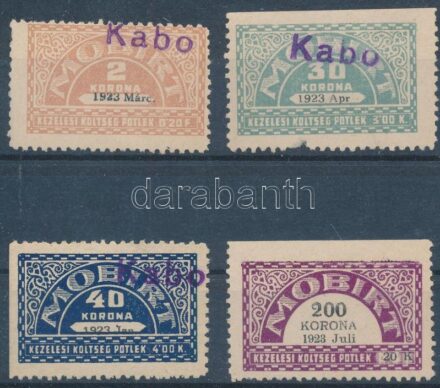 1923 MOBIRT 4 klf illetékbélyeg
