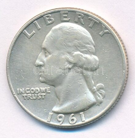 Amerikai Egyesült Államok 1961D 25c Ag T:2 kis karc USA 1961D 25 Cents Ag C:XF small scratches Krause KM#164