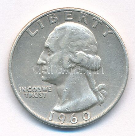Amerikai Egyesült Államok 1960D 25c Ag T:1-,2 kis ü. USA 1960D 25 Cents Ag C:AU,XF small ding Krause KM#164
