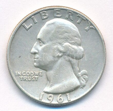 Amerikai Egyesült Államok 1961D 25c Ag T:1- kis karc USA 1961D 25 Cents Ag C:AU small scratch Krause KM#164