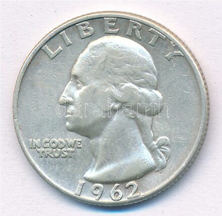 Amerikai Egyesült Államok 1962D 25c Ag T:2 kis karc USA 1962D 25 Cents Ag C:XF small scratch Krause KM#164