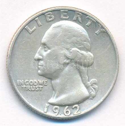 Amerikai Egyesült Államok 1962D 25c Ag T:2 kis ph USA 1962D 25 Cents Ag C:XF small edge error Krause KM#164