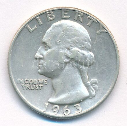 Amerikai Egyesült Államok 1963D 25c Ag T:2 kis karc USA 1963D 25 Cents Ag C:XF small scratch Krause KM#164