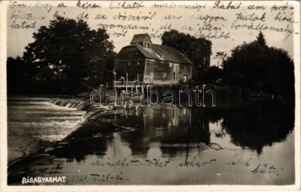 1943 Rábagyarmat, Malomági Rába, vízimalom. photo (EK)