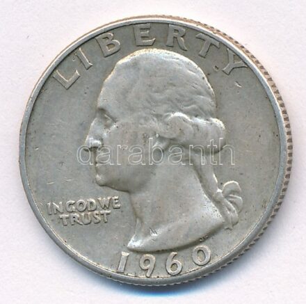 Amerikai Egyesült Államok 1960. 25c Ag T:2 patina, kis ü. USA 1960. 25 Cents Ag C:XF patina, small edge error Krause KM#164