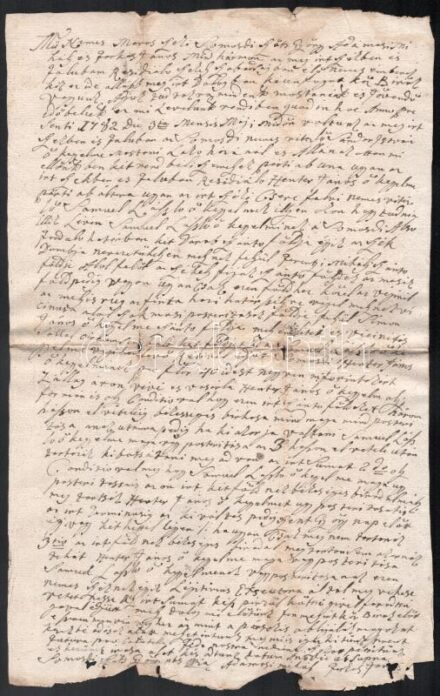 1782 Marosszéki ülnökök magyar nyelvű tanúságlevele szántóföldeket érintő zálogügyben, hátulján későbbi feljegyzésekkel a zálogba adott földek sorsáról / 1782 A testimony written by Szekler noble assessors from Scaunul