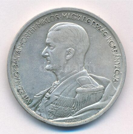 1939. 5P Ag 'Horthy balra' T:1- kis patina Adamo P8.2