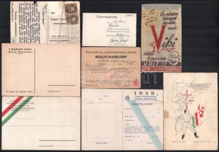 cca 1940 Kis vegyes igazolvány, reklám és nyomtatvány tétel.
