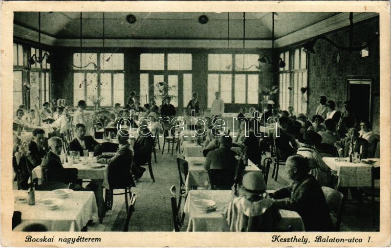 1924 Keszthely, Bocskai nagyétterem, belső (fl)