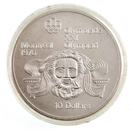 Kanada 1974. 10$ Ag 'Montreali olimpia - Zeusz fej' T:BU Canada 1974. 10 Dollars Ag 'Montreal Olympic Games - Head of Zeus' C:BU Krause KM#93