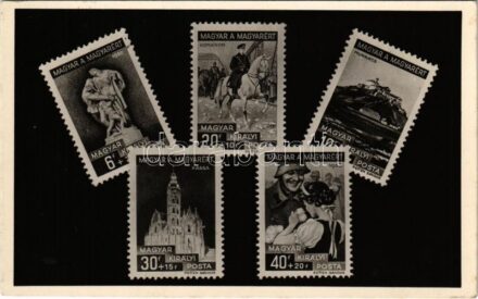 1938-1939 'Magyar a Magyarért' alkalmi bélyegsorozat, bevonulás. Marer Béla kiadása / Hungarian special issued stamps of 1938-1939. Entry of the Hungarian troops, irredenta propaganda