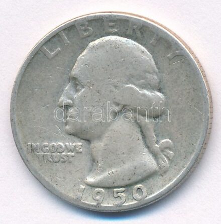 Amerikai Egyesült Államok 1950. 25c Ag T:2- patina USA 1950. 25 Cents Ag C:VF patina Krause KM#164