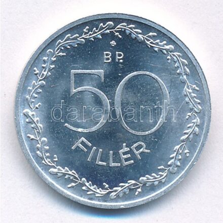 1948. 50f Al rozettával, Artex-veret T:1 Hungary 1948. 50 Fillér Al Artex-restrike with rosette C:UNC Adamo F5