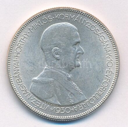 1930. 5P Ag 'Horthy jobbra' T:1- több apró ü. Adamo P8