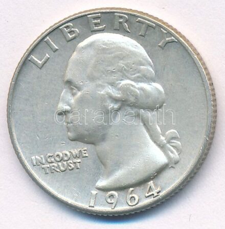 Amerikai Egyesült Államok 1964D 25c Ag T:2 kis patina USA 1964D 25 Cents Ag C:XF small patina Krause KM#164