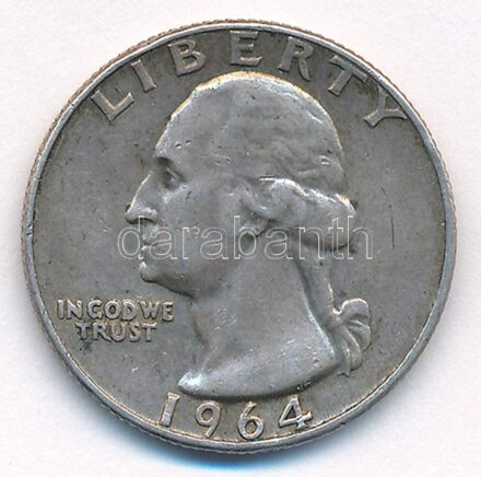 Amerikai Egyesült Államok 1964D 25c Ag T:2- patina, karc, ph USA 1964D 25 Cents Ag C:VF patina, scratches, edge error Krause KM#164
