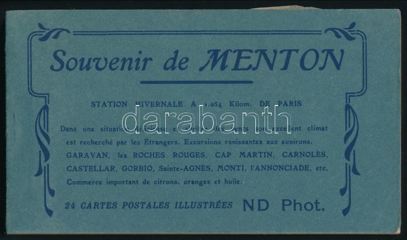 cca 1900 Menton képeslapfüzet 20 képpel