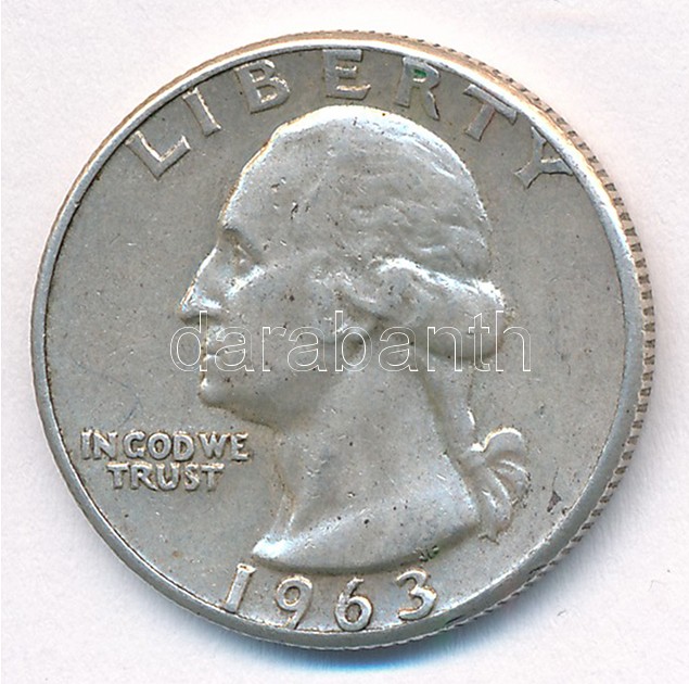 Amerikai Egyesült Államok 1963. 25c Ag T:1-,2 patina USA 1963. 25 Cents Ag C:AU,XF patina Krause KM#164 - Image 2