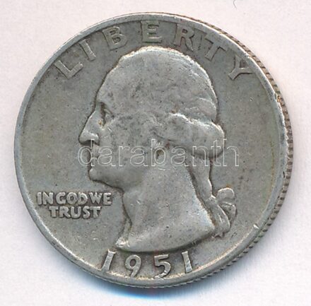 Amerikai Egyesült Államok 1951D 25c Ag T:2- patina USA 1951D 25 Cents Ag C:VF patina Krause KM#164