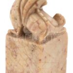 Kínai phö kutya faragott figura. Pecsétnyomó minta. 5,5 cm - Image 2