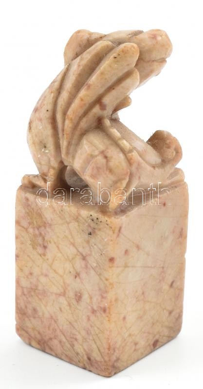 Kínai phö kutya faragott figura. Pecsétnyomó minta. 5,5 cm - Image 2