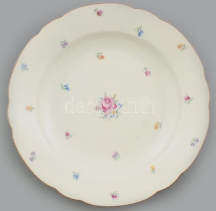 Haas & Czjzek és másik cseh porcelán sültes tál. Matricás, jelzett, kis kopással d: 28 cm