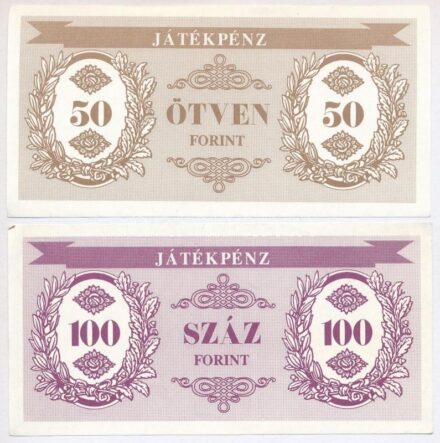 'Játékpénz' 50-1000Ft (4xklf), egyoldalas T:I-