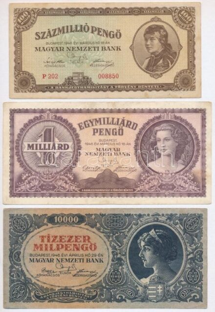 1930. 100P + 1945. 10.000P + 1946. 100.000.000P + 1.000.000.000P + 1946. 10.000MP T:III