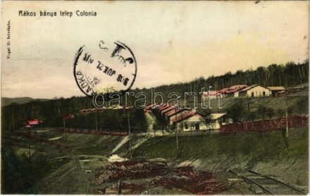 1908 Gömörrákos, Rákos; Rákosbánya telep, fűrésztelep, iparvasút. Vogel D. kiadása / Rákosská Bana, mine colony, sawmill, industrial railway (r)