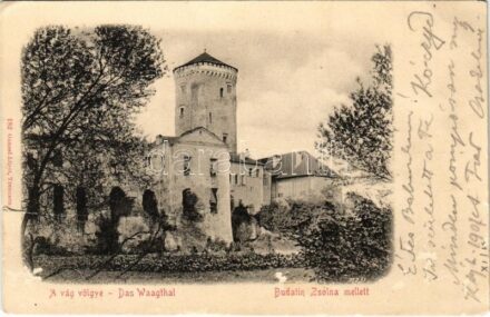 1907 Zsolna, Sillein, Zilina; Budatin vár Zsolna mellett. Gansel Lipót 128. / Budatínsky hrad / castle (szakadás / tear)