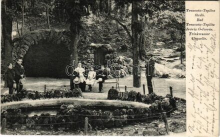 1906 Trencsénteplic, Trencianske Teplice; Ivóvíz, Ó-forrás. Wertheim Zsigmond kiadása / Trinkwasser, Urquelle / spa, spring source, well (EK)