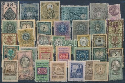 36 db régi osztrák és magyar okmánybélyeg