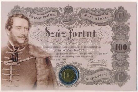 2002. 100Ft Ni-Cu-Zn 'Kossuth' elsőnapi veret sorszámozott '010304' díszlapon T:1 Adamo FOEM1